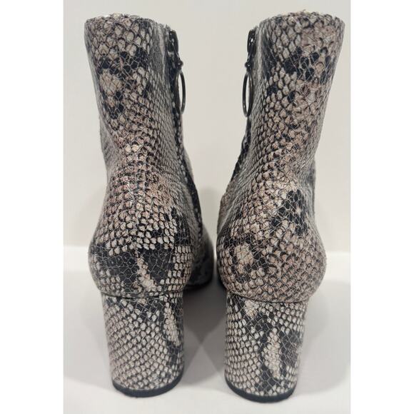 ABLE Celina Leather Snakeskin Block Heel Bootie Ankle Boots Size 7 - Picture 5 of 9